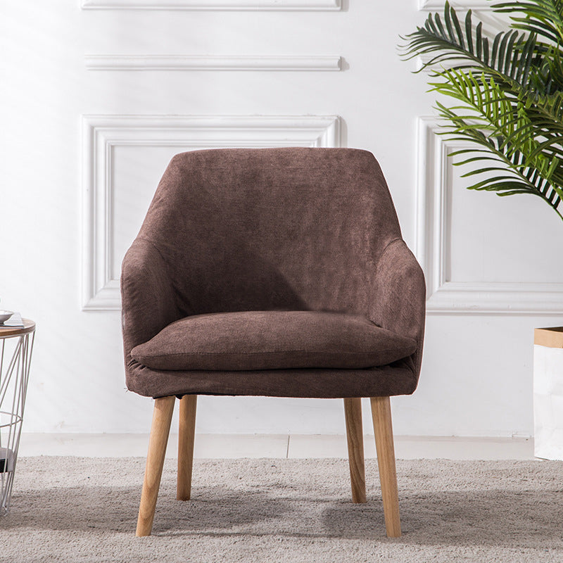 Contemporary Nordic Rectangular Velvet Solid Wood Dining Chair Armrest Backrest For Dining Room