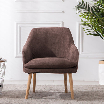 Contemporary Nordic Rectangular Velvet Solid Wood Dining Chair Armrest Backrest For Dining Room