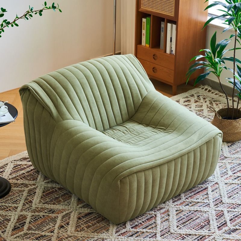 Modern Minimalist Rectangular Suede Velvet Solid Wood Accent Chair Backrest Armrest For Living Room