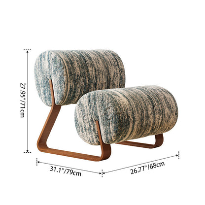 Contemporary Nordic Cylindrical Velvet Carbon Steel Accent Chair Backrest Armless For Living Room
