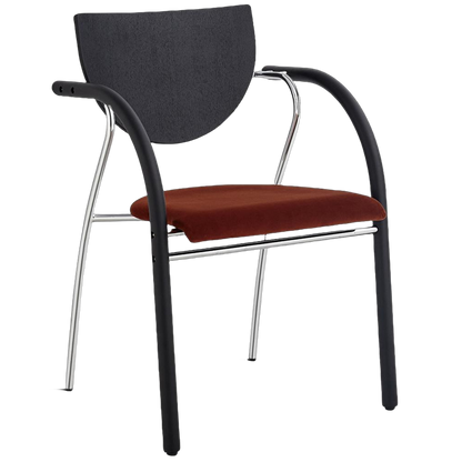 Modern Art Deco Curved Plywood Iron Velvet Faux Leather Dining Chair Backrest Armrest For Dining Room