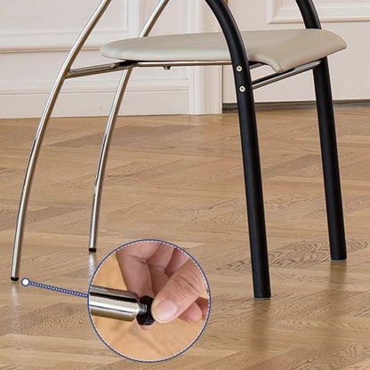 Modern Art Deco Curved Plywood Iron Velvet Faux Leather Dining Chair Backrest Armrest For Dining Room