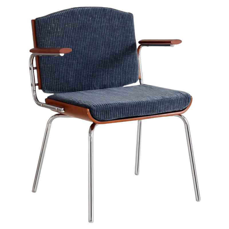 Modern Minimalist Rectangular Fabric Solid Wood Multi-Layer Plate Solid Wood Iron Stainless Steel Dining Chair Backrest Armrest For Dining Room