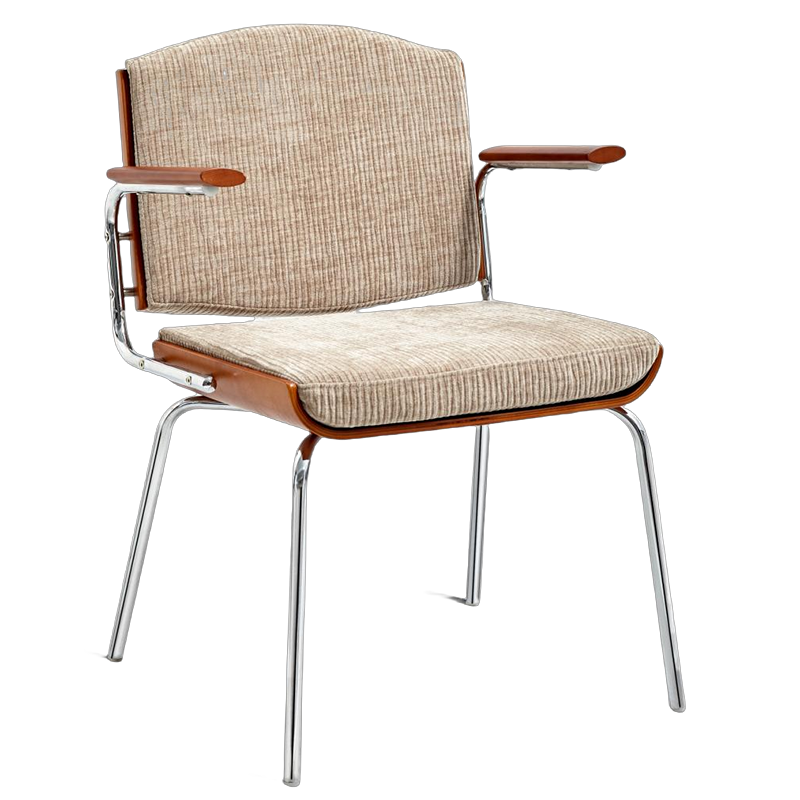 Modern Minimalist Rectangular Fabric Solid Wood Multi-Layer Plate Solid Wood Iron Stainless Steel Dining Chair Backrest Armrest For Dining Room