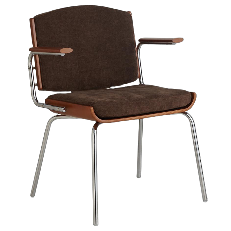 Modern Minimalist Rectangular Fabric Solid Wood Multi-Layer Plate Solid Wood Iron Stainless Steel Dining Chair Backrest Armrest For Dining Room