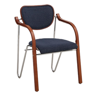 Modern Art Deco Curved Fabric Solid Wood Multi-Layer Plate Iron Dining Chair Backrest Armrest For Dining Room