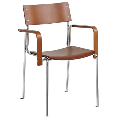 Modern Minimalist Rectangular Fabric Solid Wood Multi-Layer Plate Iron Dining Chair Backrest Armrest For Dining Room
