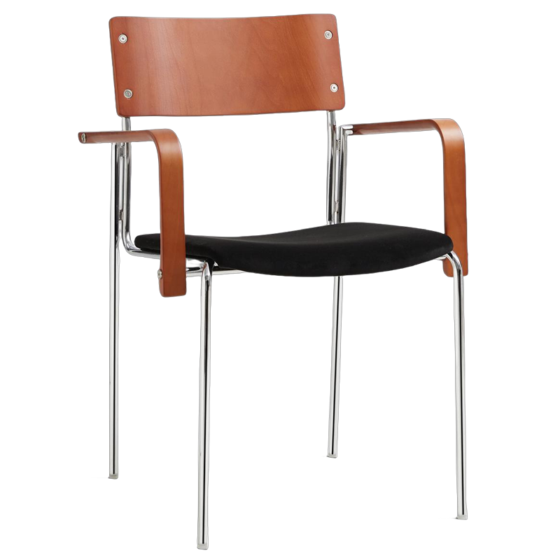 Modern Minimalist Rectangular Fabric Solid Wood Multi-Layer Plate Iron Dining Chair Backrest Armrest For Dining Room