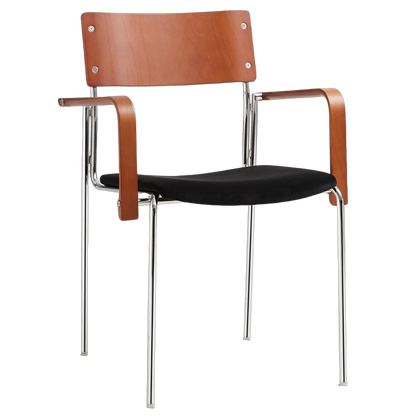 Modern Minimalist Rectangular Fabric Solid Wood Multi-Layer Plate Iron Dining Chair Backrest Armrest For Dining Room