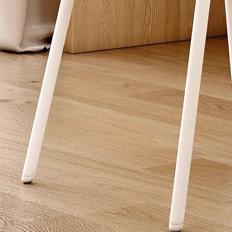 Modern Minimalist Cat-Claw-Shaped Sherpa Fabric Carbon Steel Vanity Stool Backrest Armless For Bedroom