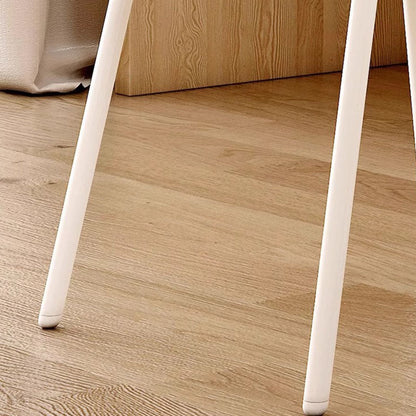 Modern Minimalist Cat-Claw-Shaped Sherpa Fabric Carbon Steel Vanity Stool Backrest Armless For Bedroom