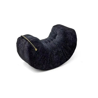 Modern Minimalist Velvet Solid Wood Iron Banana Rocking Chair Backrest Armless For Living Room