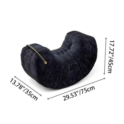 Modern Minimalist Velvet Solid Wood Iron Banana Rocking Chair Backrest Armless For Living Room