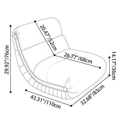 Modern Minimalist Rectangular Cat Claw Leather Solid Wood Rocking Chair Backrest Armless For Living Room