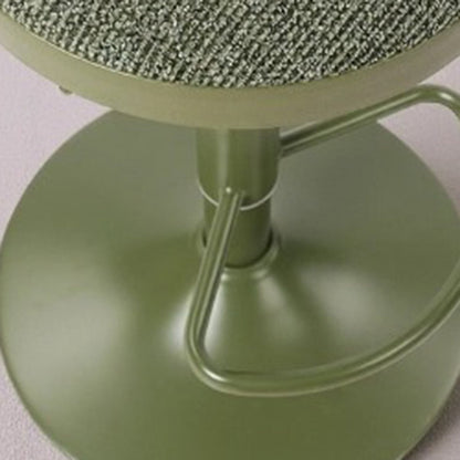 Modern Minimalist Carbon Steel Cotton-Linen Cylindrical Bar Stool Backless For Dining Room & Kitchen