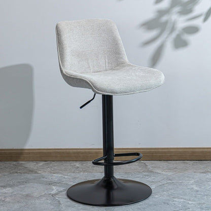Modern Minimalist Rectangular Carbon Steel Cotton-Linen PP Bar Stool Backrest Armless For Dining Room & Kitchen