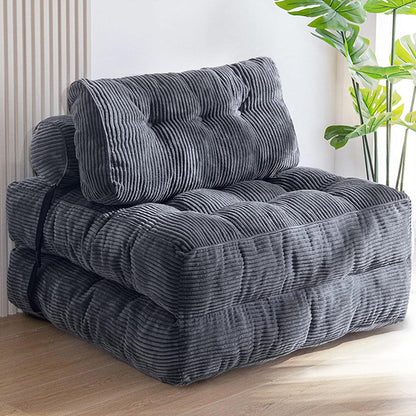 Modern Minimalist Corduroy Sponge Rectangular Folding Accent Chair Backrest For Living Room