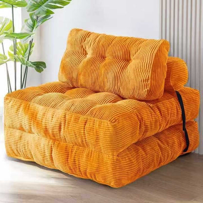 Modern Minimalist Corduroy Sponge Rectangular Folding Accent Chair Backrest For Living Room