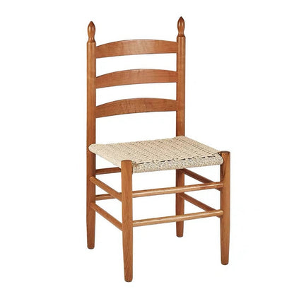 Traditional Japanese Rectangular Kraft Rope Rubberwood Dining Chair Backrest Armless For Dining Room & Kitchen