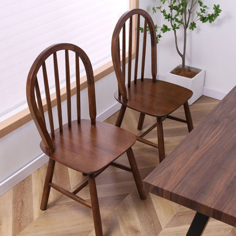 Contemporary Nordic Curved Solid Wood Dining Chair Backrest Armless For Dining Room & Kitchen