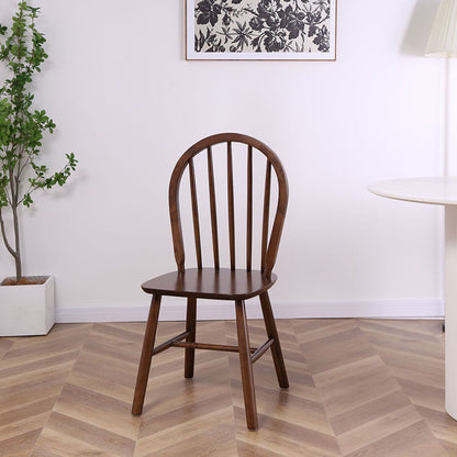 Contemporary Nordic Curved Solid Wood Dining Chair Backrest Armless For Dining Room & Kitchen