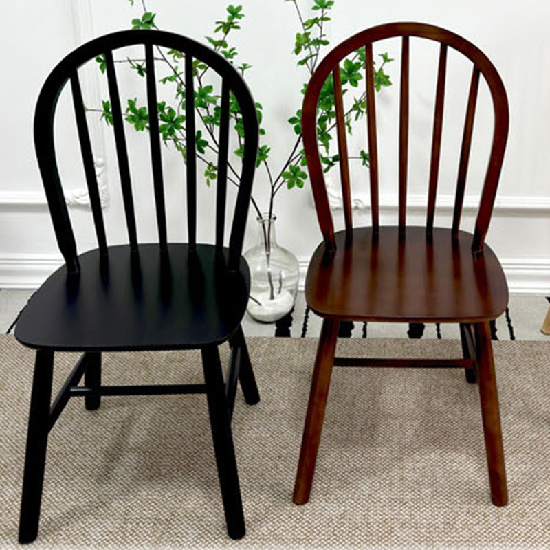 Contemporary Nordic Curved Solid Wood Dining Chair Backrest Armless For Dining Room & Kitchen