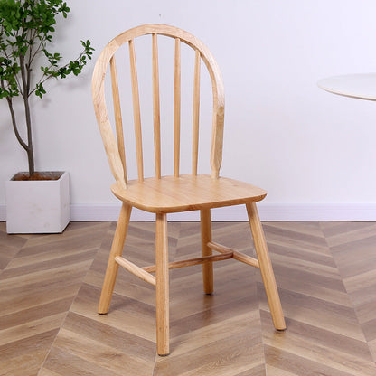 Contemporary Nordic Curved Solid Wood Dining Chair Backrest Armless For Dining Room & Kitchen
