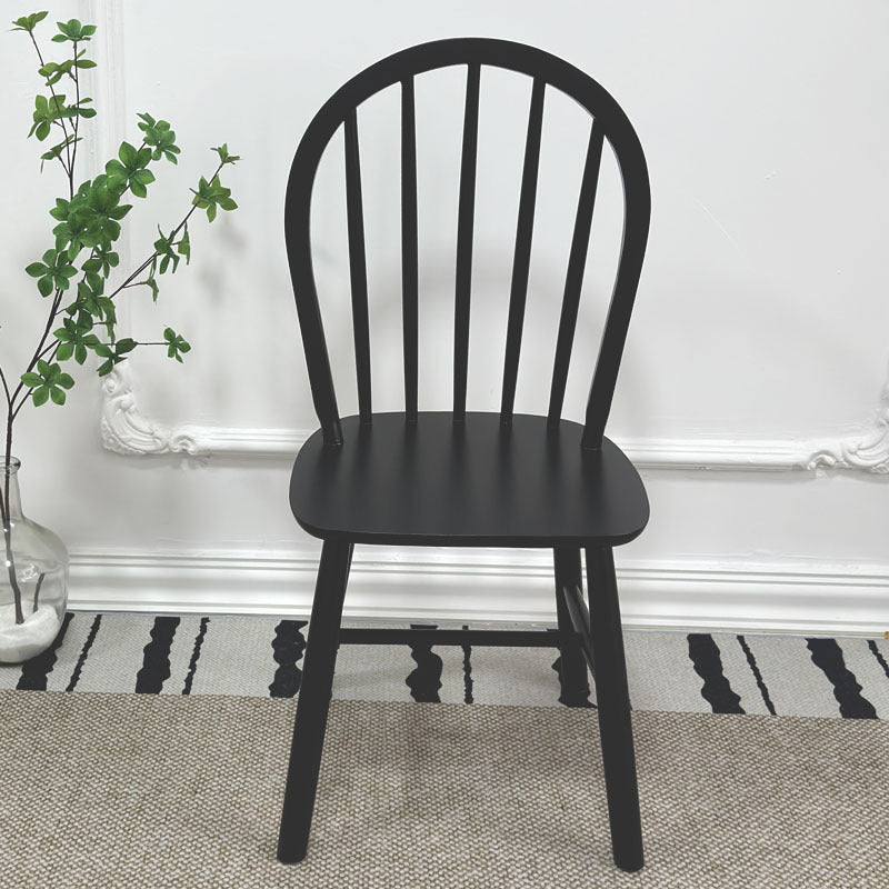 Contemporary Nordic Curved Solid Wood Dining Chair Backrest Armless For Dining Room & Kitchen