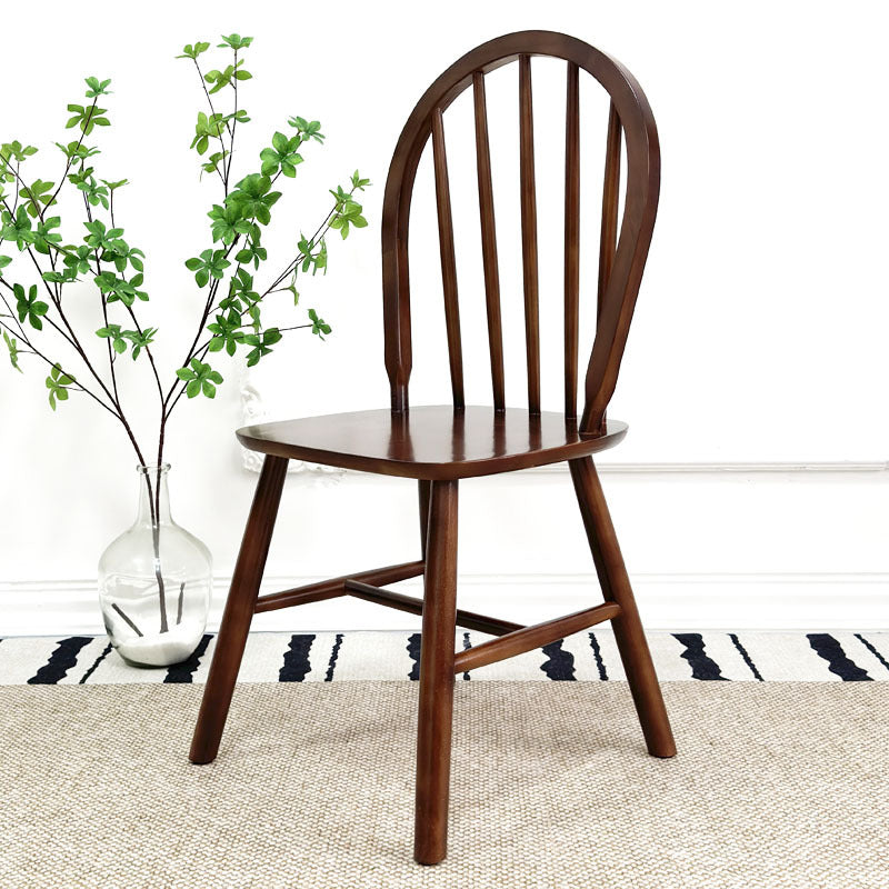 Contemporary Nordic Curved Solid Wood Dining Chair Backrest Armless For Dining Room & Kitchen