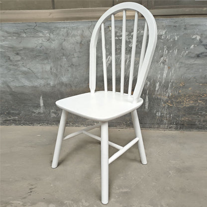 Contemporary Nordic Curved Solid Wood Dining Chair Backrest Armless For Dining Room & Kitchen