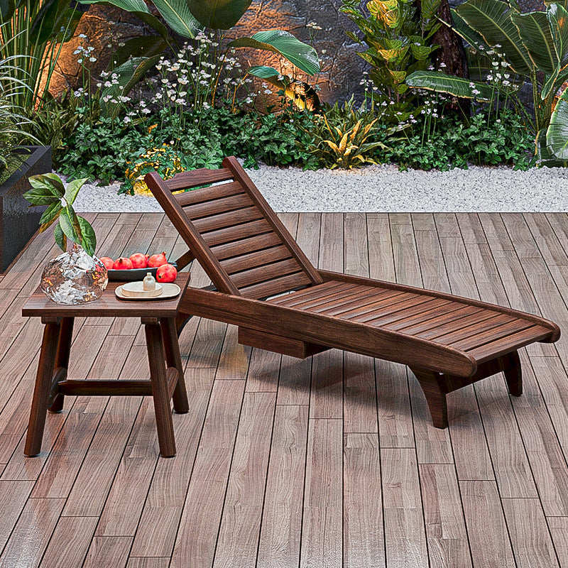 Traditional Rustic Cedar Rectangular Outdoor Coffee Table Recliner Adjustable Backrest For Outdoor
