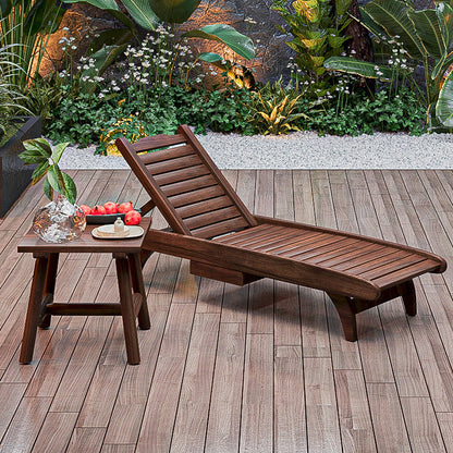 Traditional Rustic Cedar Rectangular Outdoor Coffee Table Recliner Adjustable Backrest For Outdoor