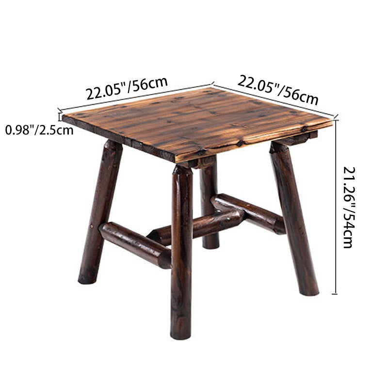 Traditional Rustic Cedar Rectangular Outdoor Coffee Table Recliner Adjustable Backrest For Outdoor