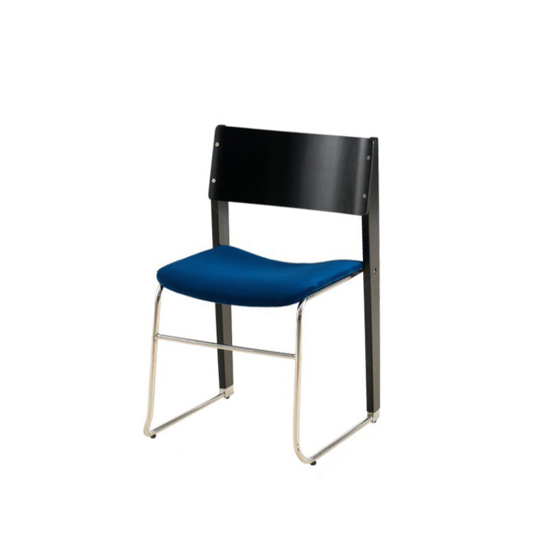 Modern Art Deco Rectangular Iron Solid Wood Boucle Fabric Velvet Dining Chair Backrest Armless For Dining Room & Kitchen