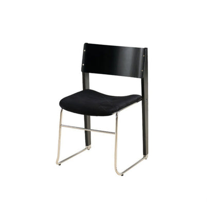 Modern Art Deco Rectangular Iron Solid Wood Boucle Fabric Velvet Dining Chair Backrest Armless For Dining Room & Kitchen