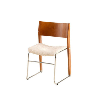 Modern Art Deco Rectangular Iron Solid Wood Boucle Fabric Velvet Dining Chair Backrest Armless For Dining Room & Kitchen