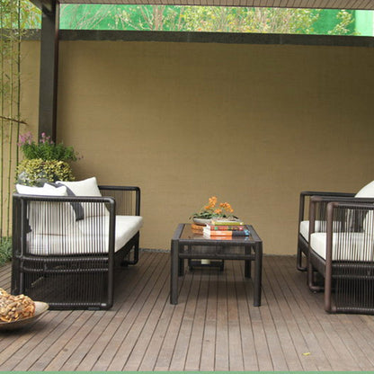 Traditional Chinese Curved PE Rattan Aluminum Alloy Fabric Outdoor Sofa Backrest Armrest For Outdoor