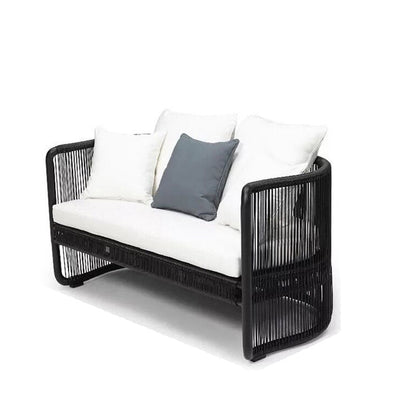 Traditional Chinese Curved PE Rattan Aluminum Alloy Fabric Outdoor Sofa Backrest Armrest For Outdoor