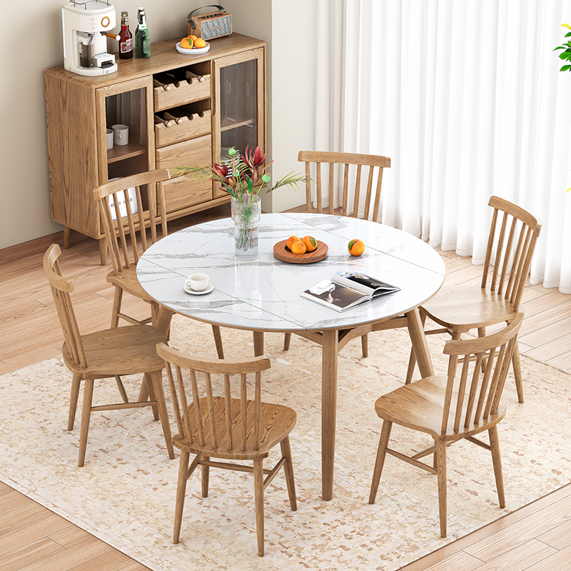 Contemporary Nordic North American Ash Wood Dining Chair - Rectangular Back Chairs For Dining Room & Kitchen