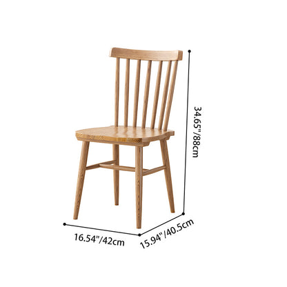 Contemporary Nordic North American Ash Wood Dining Chair - Rectangular Back Chairs For Dining Room & Kitchen