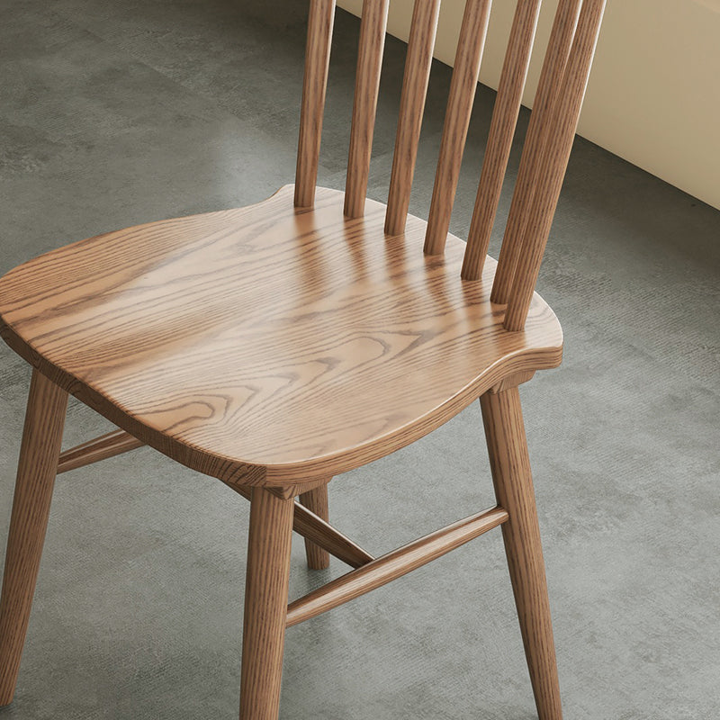 Contemporary Nordic North American Ash Wood Dining Chair - Rectangular Back Chairs For Dining Room & Kitchen