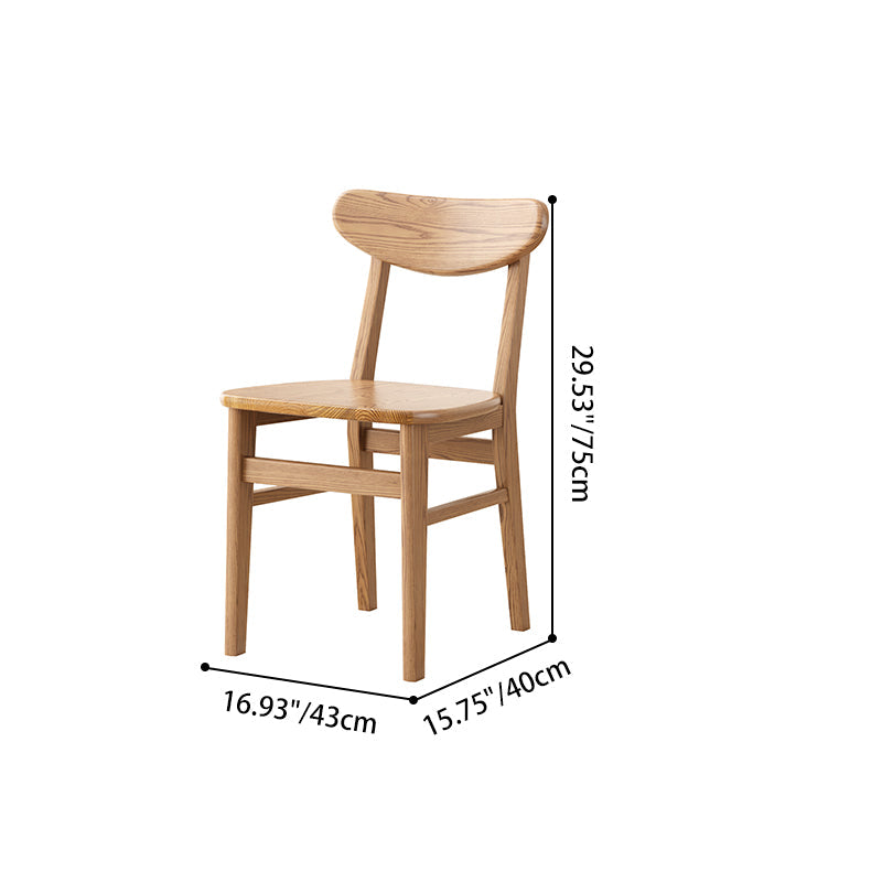 Contemporary Nordic North American Ash Wood Dining Chair - Elliptical Rectangular Back Chairs For Dining Room & Kitchen