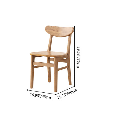 Contemporary Nordic North American Ash Wood Dining Chair - Elliptical Rectangular Back Chairs For Dining Room & Kitchen