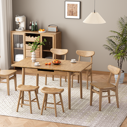 Contemporary Nordic North American Ash Wood Dining Chair - Elliptical Rectangular Back Chairs For Dining Room & Kitchen