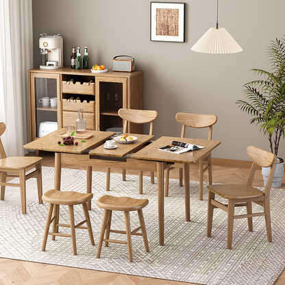 Contemporary Nordic North American Ash Wood Dining Chair - Elliptical Rectangular Back Chairs For Dining Room & Kitchen