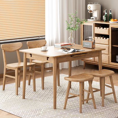 Contemporary Nordic North American Ash Wood Dining Chair - Elliptical Rectangular Back Chairs For Dining Room & Kitchen