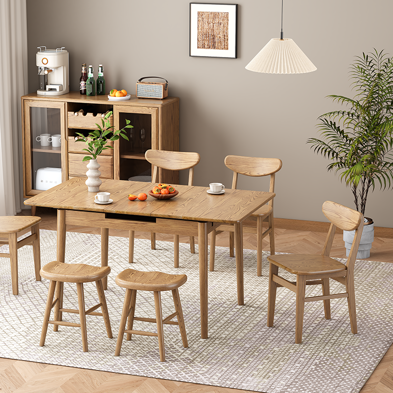 Contemporary Nordic North American Ash Wood Saddle Seat Dining Chair - Curved Wooden Chairs For Dining Room & Kitchen