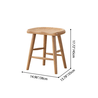 Contemporary Nordic North American Ash Wood Saddle Seat Dining Chair - Curved Wooden Chairs For Dining Room & Kitchen