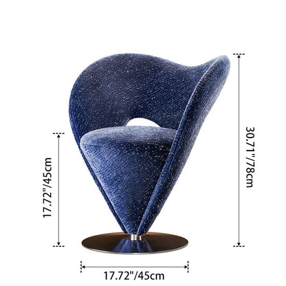 Contemporary Luxury Curved Chenille Fabric Carbon Steel Stainless Steel Vanity Stool Backrest Armless For Bedroom