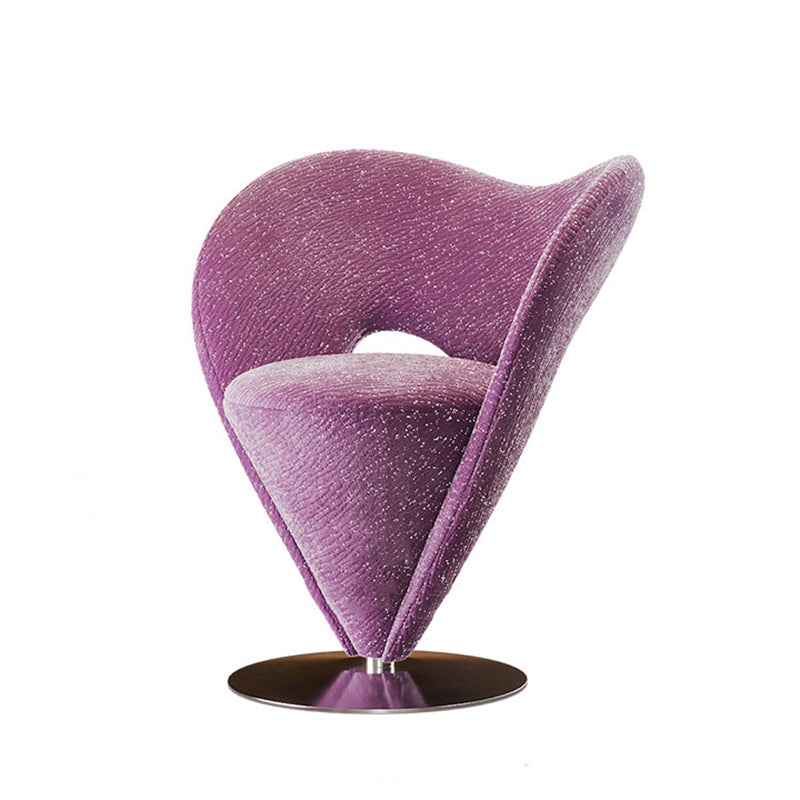 Contemporary Luxury Curved Chenille Fabric Carbon Steel Stainless Steel Vanity Stool Backrest Armless For Bedroom